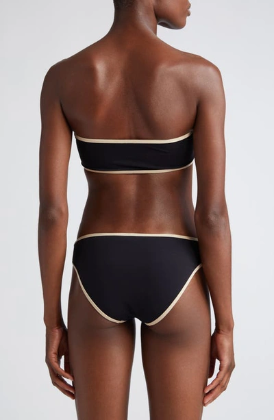 Totême Stripe Tie Bikini Bottoms Black In Black