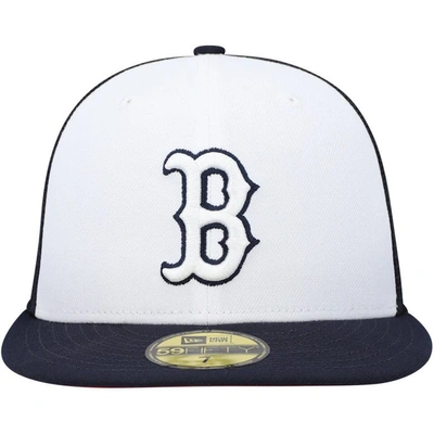 Shop New Era White/navy Boston Red Sox 2023 On-field Batting Practice 59fifty Fitted Hat