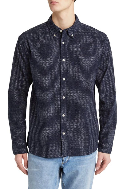 Shop Corridor Dot Cotton Button-down Shirt In Blue