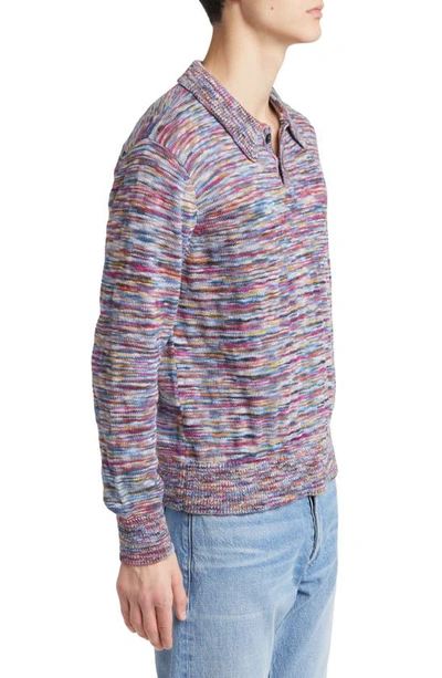 Shop Corridor Moonscape Space Dye Polo Sweater In Red Multi