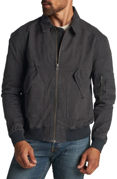 Shop Rowan Dillon Twill Bomber Jacket In Faded Black