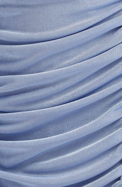 Shop Aliétte Ruched Knit Maxi Skirt In Blue