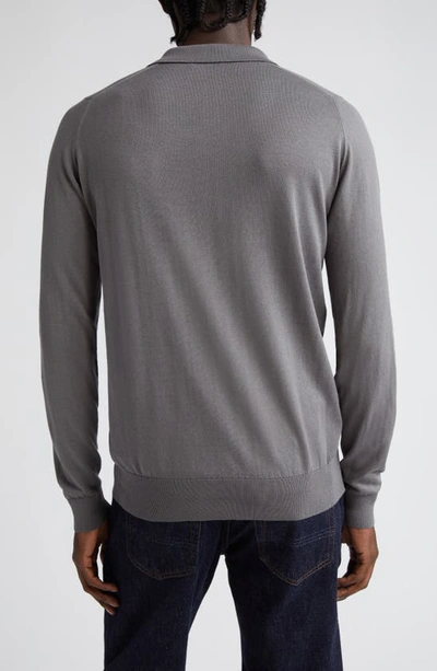 Shop John Smedley Bradwell Cotton Sweater In Cobble Grey