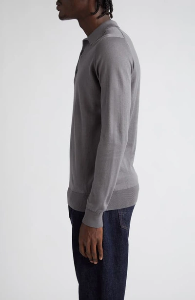 Shop John Smedley Bradwell Cotton Sweater In Cobble Grey