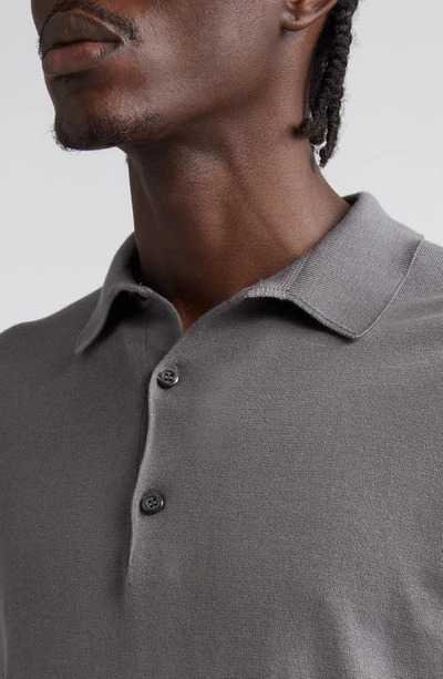 John Smedley Bradwell Cotton Sweater In Cobble Grey