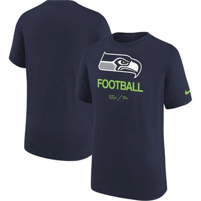 Shop Nike Youth  Navy Seattle Seahawks Sideline Legend Performance T-shirt