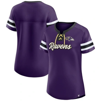 Shop Fanatics Branded Purple Baltimore Ravens Plus Size Original State Lace-up T-shirt