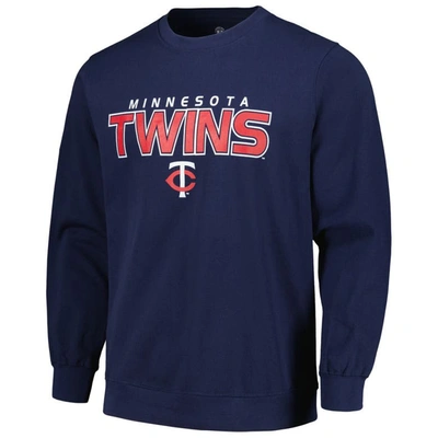 Shop Stitches Navy Minnesota Twins Pullover Sweatshirt