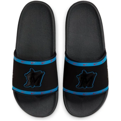 Shop Nike Miami Marlins Team Off-court Slide Sandals In Black