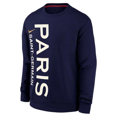 Shop Nike Navy Paris Saint-germain Club Pullover Sweatshirt