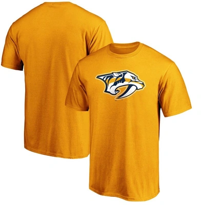 Shop Fanatics Branded Gold Nashville Predators Team Primary Logo T-shirt