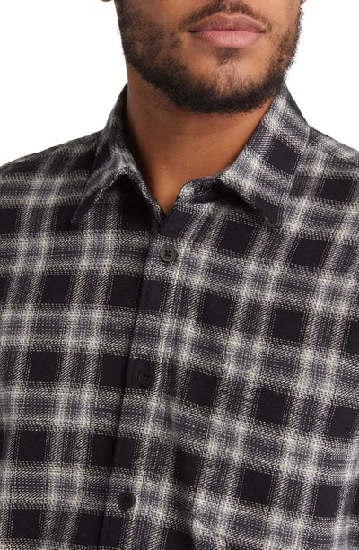 Shop Wax London Shelly Plaid Flannel Button-up Shirt In Black/ White