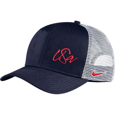 Shop Nike Navy Uswnt Classic99 Trucker Snapback Hat