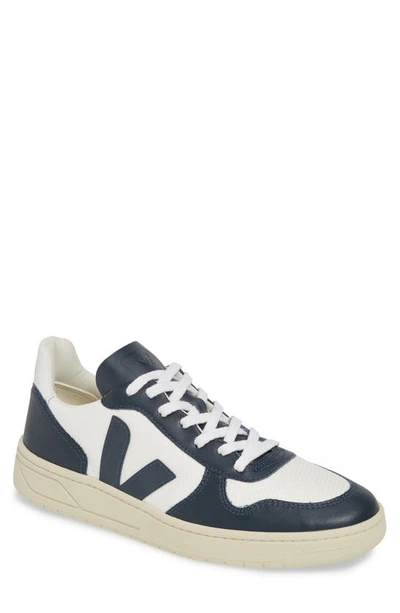 Shop Veja V-10 Low Top Sneaker In Extra White/nautico