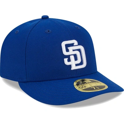 Shop New Era Royal San Diego Padres White Logo Low Profile 59fifty Fitted Hat