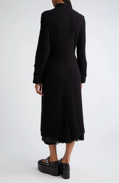Shop Noir Kei Ninomiya Stand Collar Felted Long Coat In Black
