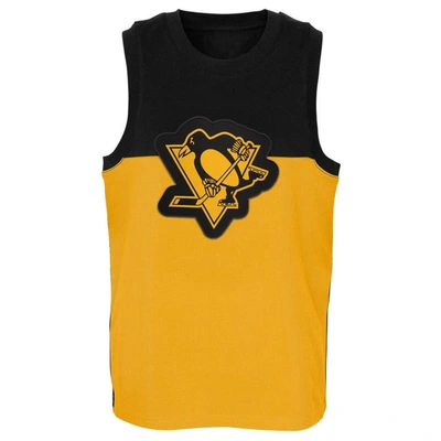 Shop Outerstuff Youth Gold/black Pittsburgh Penguins Revitalize Tank Top