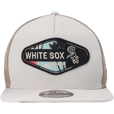 Shop New Era Natural Chicago White Sox Retro Beachin' Patch A-frame Trucker 9fifty Snapback Hat