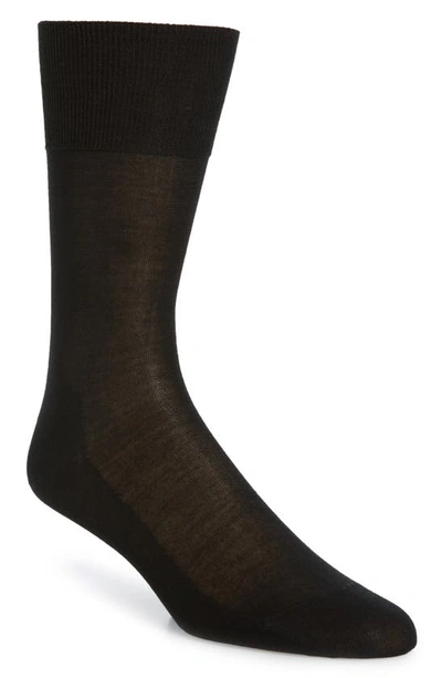 Shop Falke No. 4 Silk Blend Socks In Black