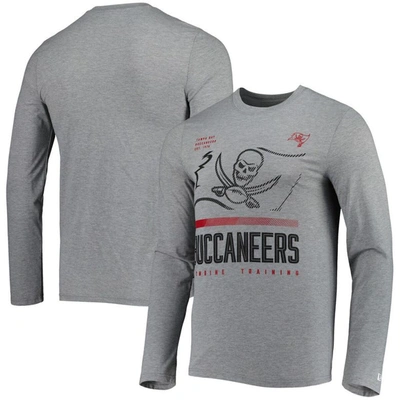 Shop New Era Heathered Gray Tampa Bay Buccaneers Combine Authentic Red Zone Long Sleeve T-shirt In Heather Gray