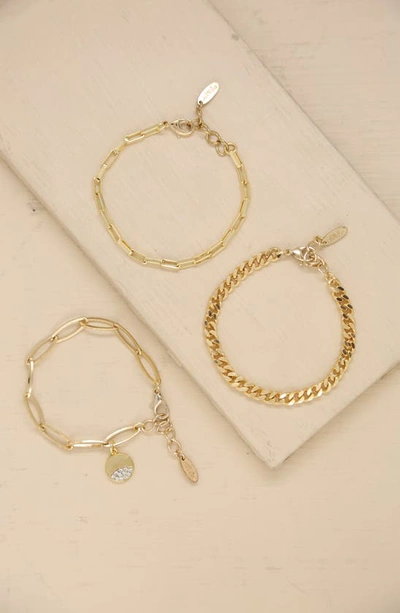 Shop Ettika Set Of 3 Chain Link Bracelets In Gold