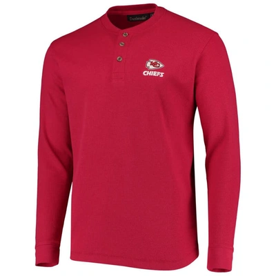 Shop Dunbrooke Red Kansas City Chiefs Logo Maverick Thermal Henley Long Sleeve T-shirt