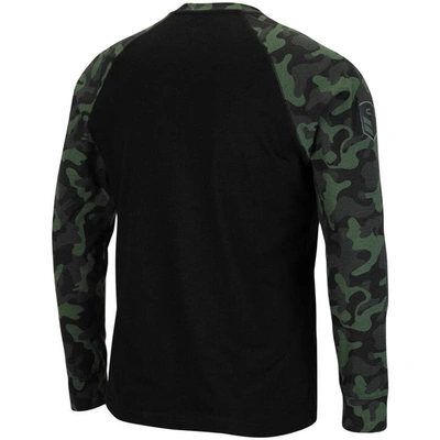 Shop Colosseum Black Michigan Wolverines Oht Military Appreciation Camo Raglan Long Sleeve T-shirt