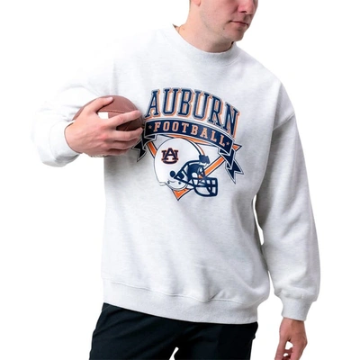 Established & Co. Ash Auburn Tigers Logo Pullover Sweatshirt In Ash