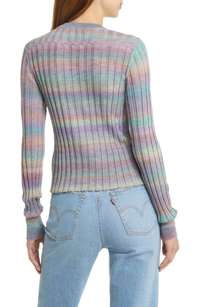 Shop Re/done Poor Boy Washable Wool Rib Sweater In Spirulina Combo
