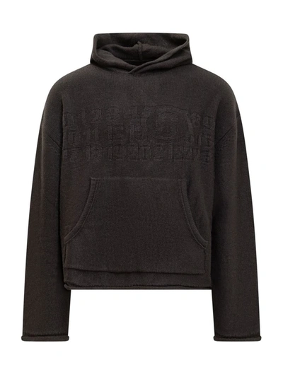 Shop Mm6 Maison Margiela Hooded Sweater In Black