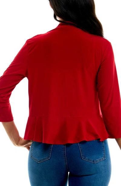 Nina Leonard Ruffle Bolero In Nina Red