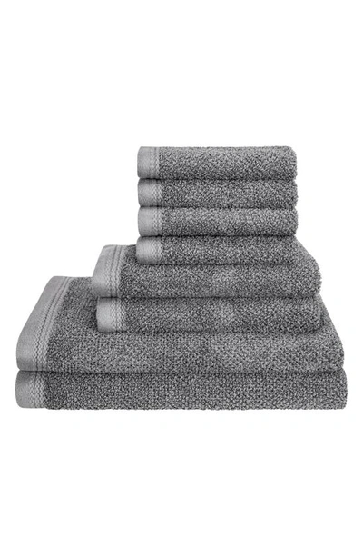 Shop Caro Home Solid 100% Cotton 8-piece Towel Set In Radiant Grey