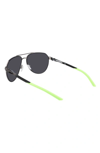 Nike Nine 60mm Aviator Sunglasses In Satin Gunmetal/ Grey Slvr