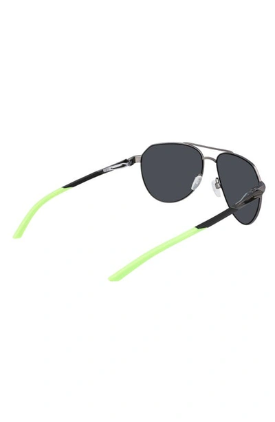 Shop Nike Nine 60mm Aviator Sunglasses In Satin Gunmetal/ Grey Slvr