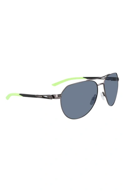 Nike Nine 60mm Aviator Sunglasses In Satin Gunmetal/ Grey Slvr