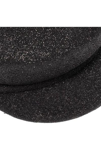 Eugenia Kim Sabrina Glitter Wool Fiddler Cap In Black