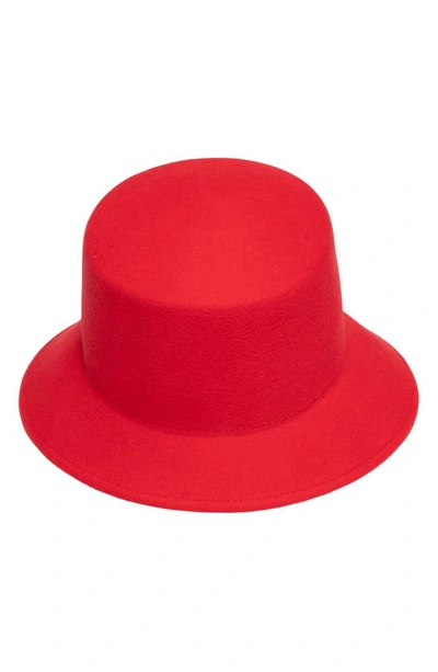 Shop Eugenia Kim Ruby Asymmetric Wool Bucket Hat In Red