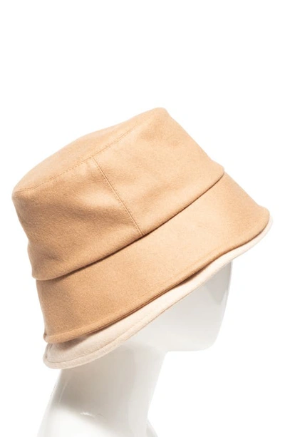 Shop Eugenia Kim Suzuki Bucket Hat In Camel/ Cream