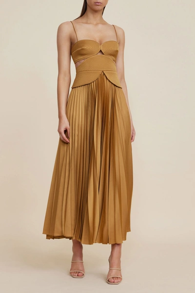 Shop Acler Atholton Midi Dress In Brown