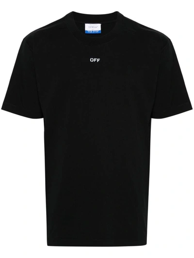 Shop Off-white T-shirt With Logo In Nero E Bianco