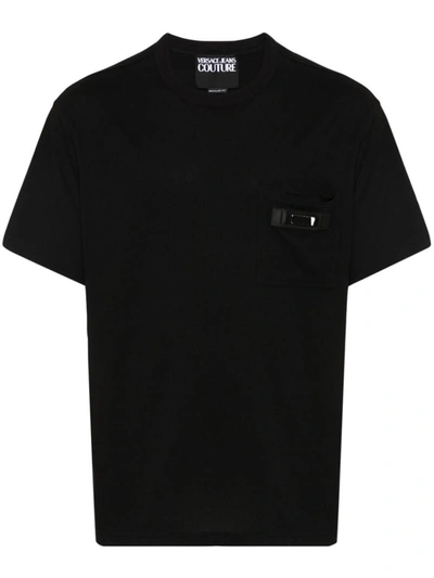 Shop Versace Jeans Couture T-shirt With Pocket In Black