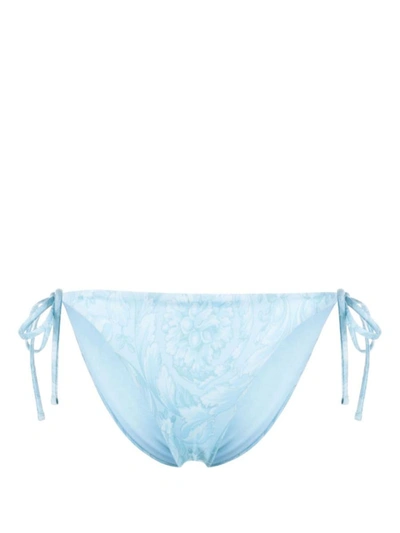 Shop Versace Briefs With Barocco Print In Blue