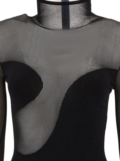 Nensi Dojaka Bodysuit With Asymmetric Line And Sheer Panels