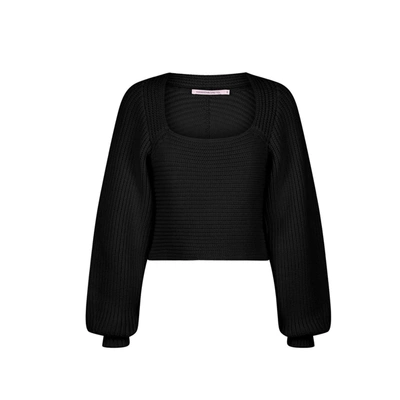 Hansen And Gretel Women's Bruna Ribbed Sweater In Black In Black