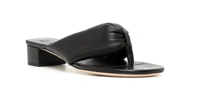 Staud Women Dahlia 35mm Black Leather Open Toe Thong Sandals In Black