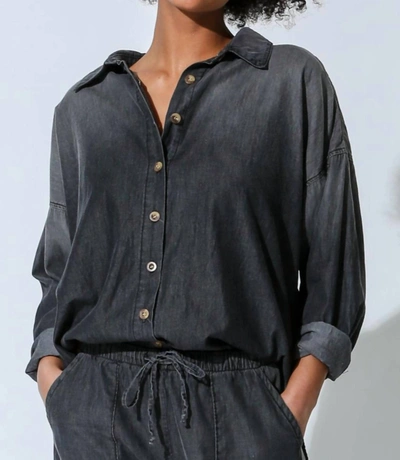 Electric & Rose Hendrix Button Down Shirt In Vintage Onyx In Multi