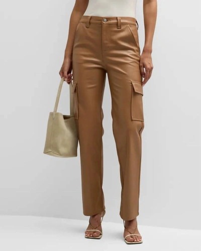 Shop Pistola Cassie Utility Super High Rise Straight Pants In Almond In Pink
