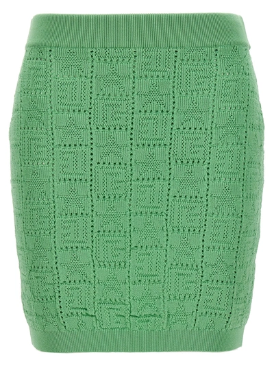 Shop Balmain Monogramma Skirts Green