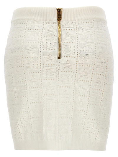 Shop Balmain Monogramma Skirts White