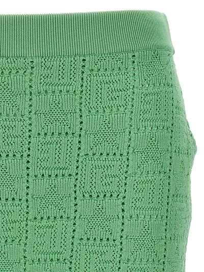 Shop Balmain Monogramma Skirts Green